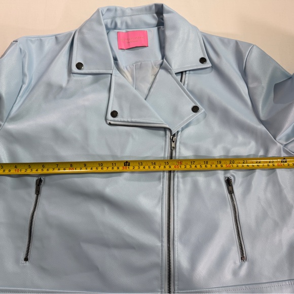 Azalea Wang Women's Light Blue Moto Jacket Size 2X - Picture 10 of 13